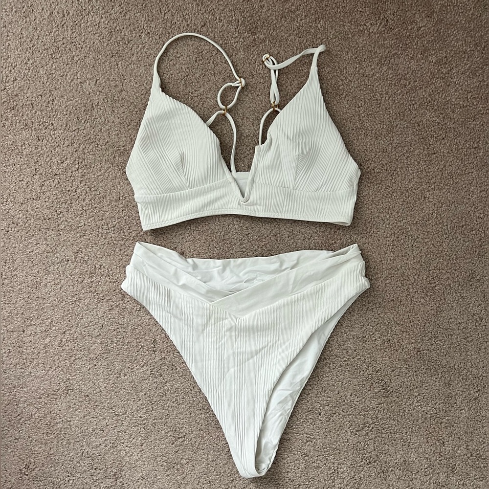 L*SPACE Pointelle Rib Siren Bikini Top & Pointelle Rib Court Bikini Bottom